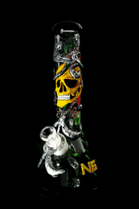 12 inch 7mm Skull & Roses Beaker