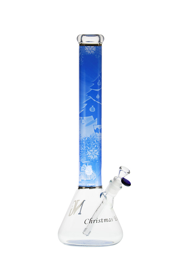 18 inch 7mm Blue Holiday Decal Beaker